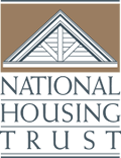 On-image text: National Housing Trust Image: A triangle rooftop supported by three beams with horizontal panels behind them. The text is below the image.